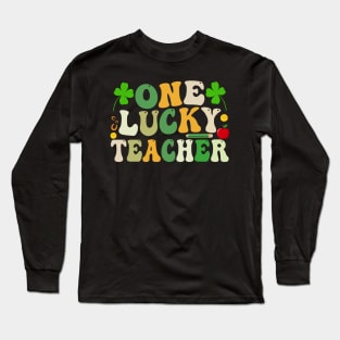 One Lucky Teacher Groovy Retro Teacher Long Sleeve T-Shirt